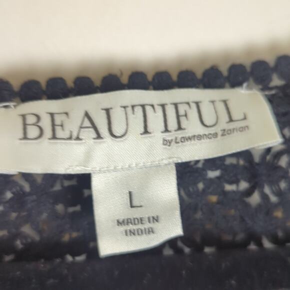 NWT BEAUTIFUL by Lawrence Zarian The Josie Novelty Sweater Topper-Black-Large - Picture 3 of 10